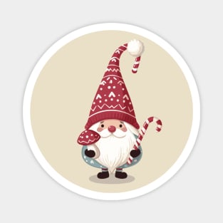 Cottagecore Aesthetics Vintage Santa Gnome Magnet